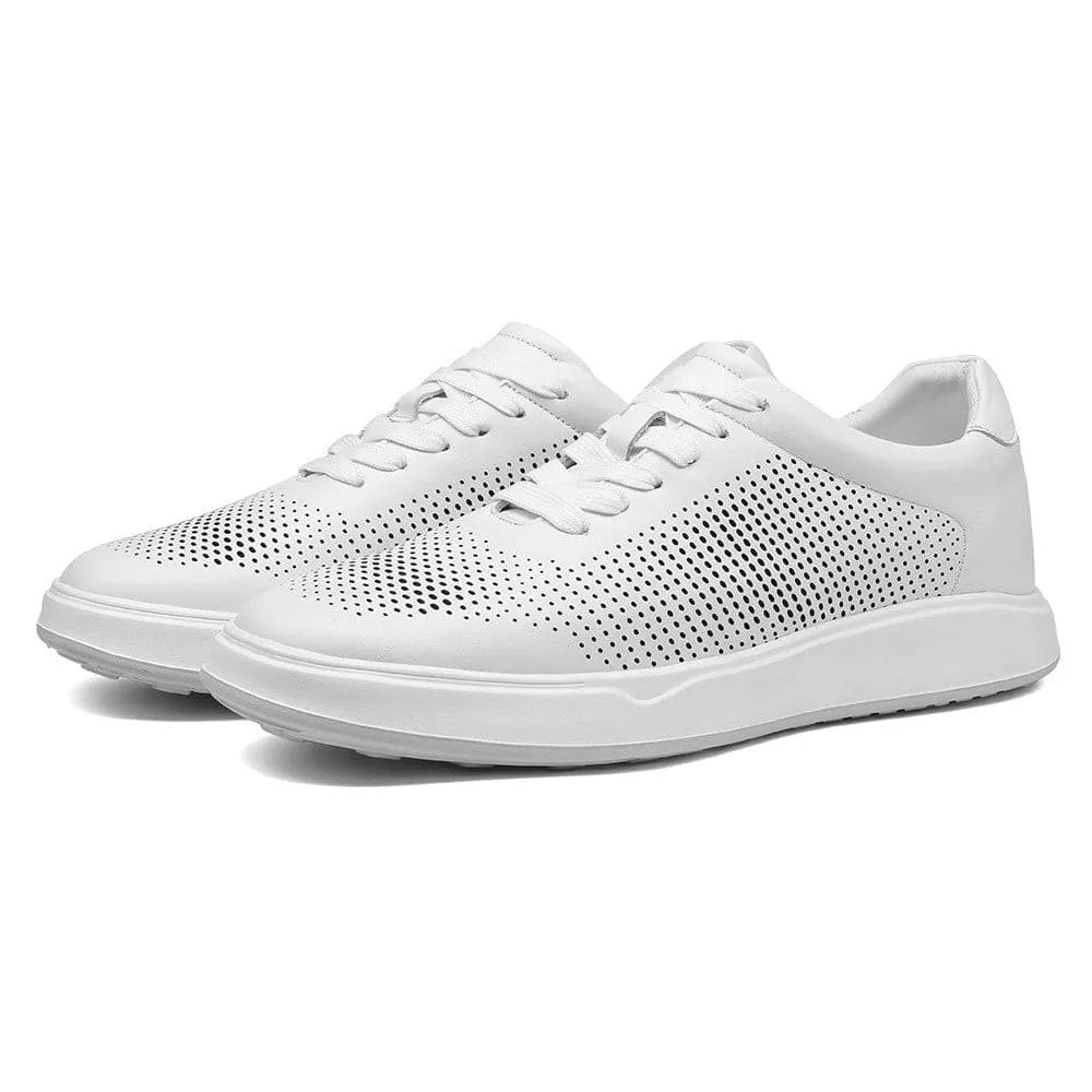 7CM / 2.76 Inches CMR CHAMARIPA Elevate Your Sports Style with Elevator Sneakers - Men's Breathable White Sports Shoes