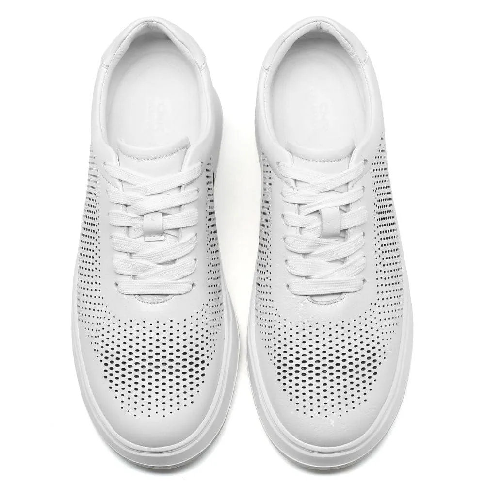 7CM / 2.76 Inches CMR CHAMARIPA Elevate Your Sports Style with Elevator Sneakers - Men's Breathable White Sports Shoes