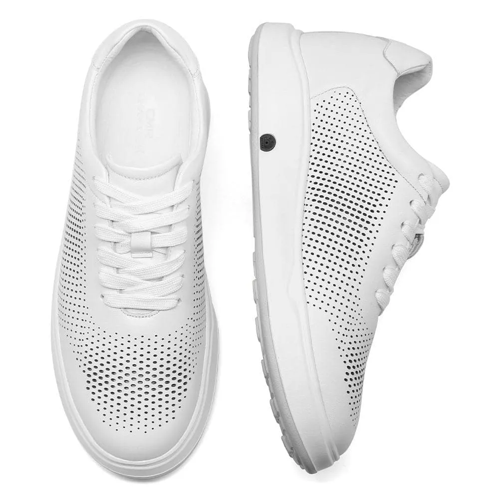 7CM / 2.76 Inches CMR CHAMARIPA Elevate Your Sports Style with Elevator Sneakers - Men's Breathable White Sports Shoes