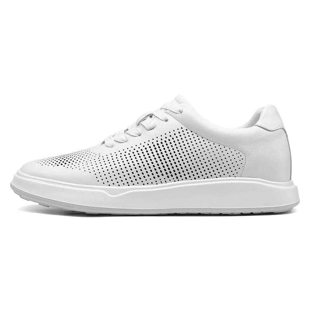 7CM / 2.76 Inches CMR CHAMARIPA Elevate Your Sports Style with Elevator Sneakers - Men's Breathable White Sports Shoes