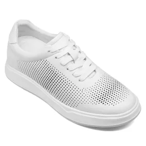 7CM / 2.76 Inches CMR CHAMARIPA Elevate Your Sports Style with Elevator Sneakers - Men's Breathable White Sports Shoes