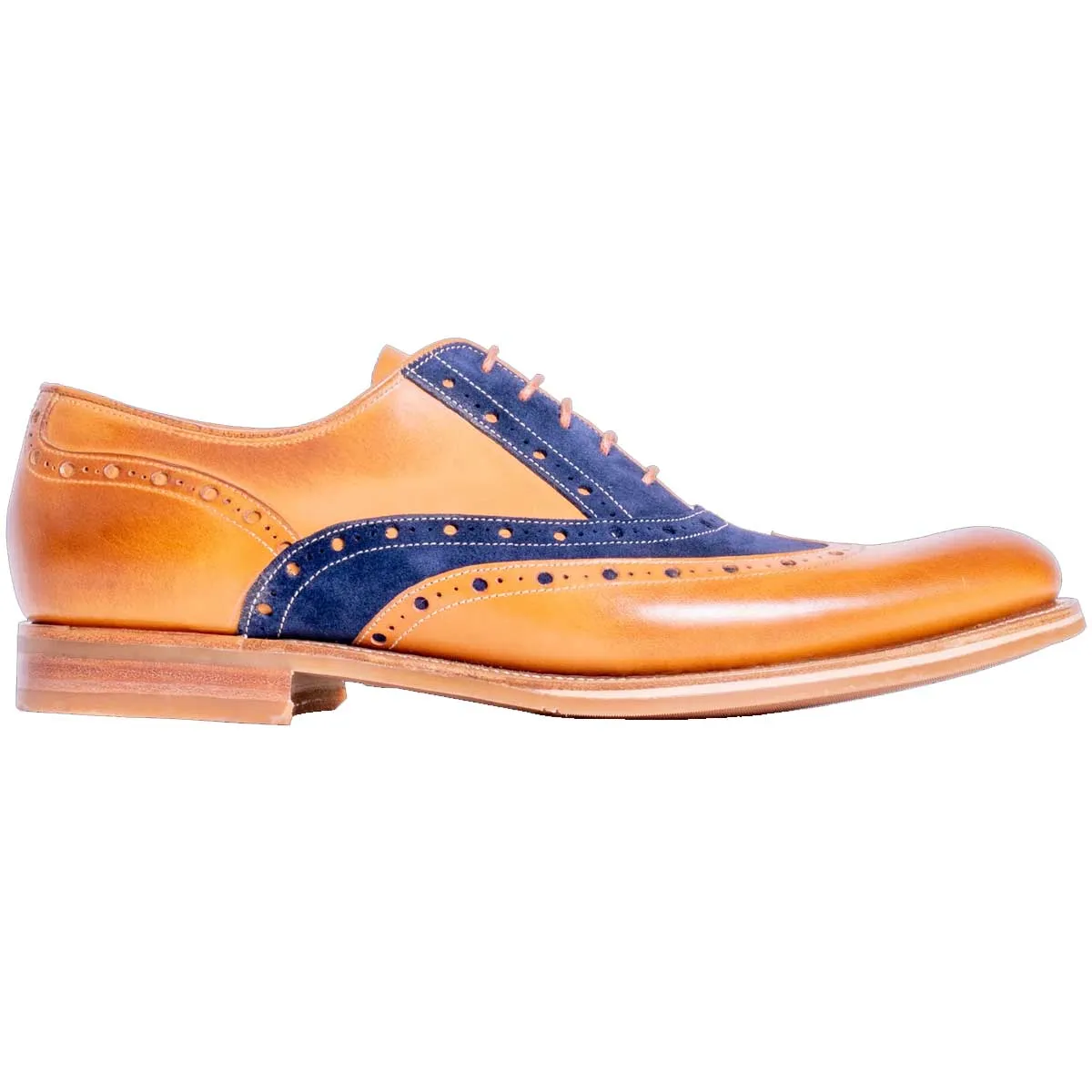 Mens Cedar Calf and Navy Suede Abingdon Shoes by BARKER