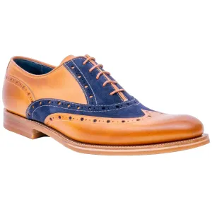 Mens Cedar Calf and Navy Suede Abingdon Shoes by BARKER
