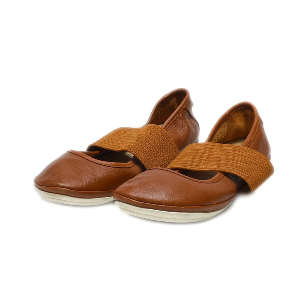 Camper Girl Ballerinas Leather Brown Colour For Women