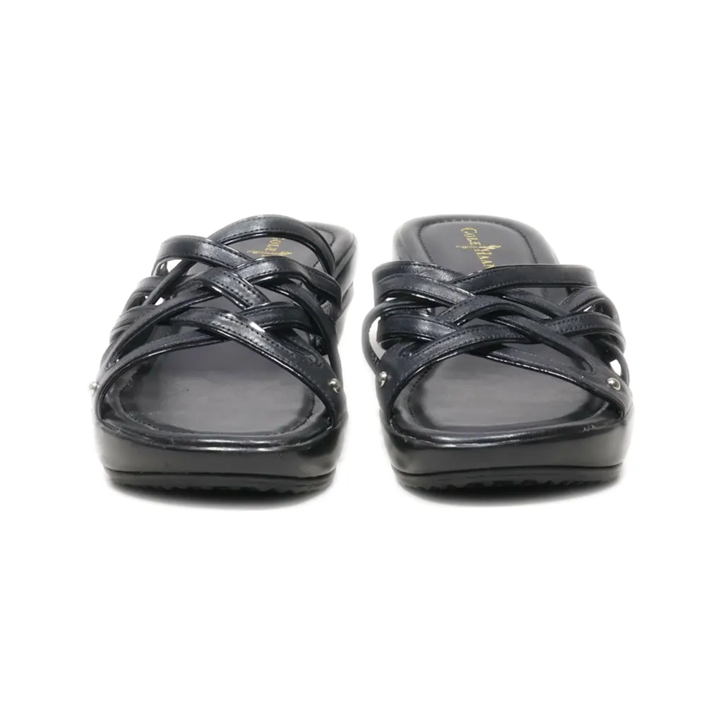 Cole Haan Wedge Shoes Leather Black Colour For Women