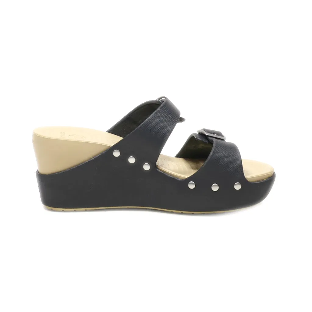 Crocs Wedge Shoes Rubber Black Colour For Women