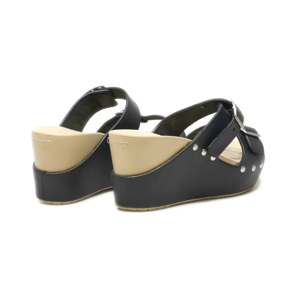 Crocs Wedge Shoes Rubber Black Colour For Women