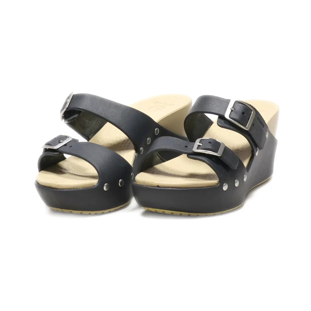 Crocs Wedge Shoes Rubber Black Colour For Women