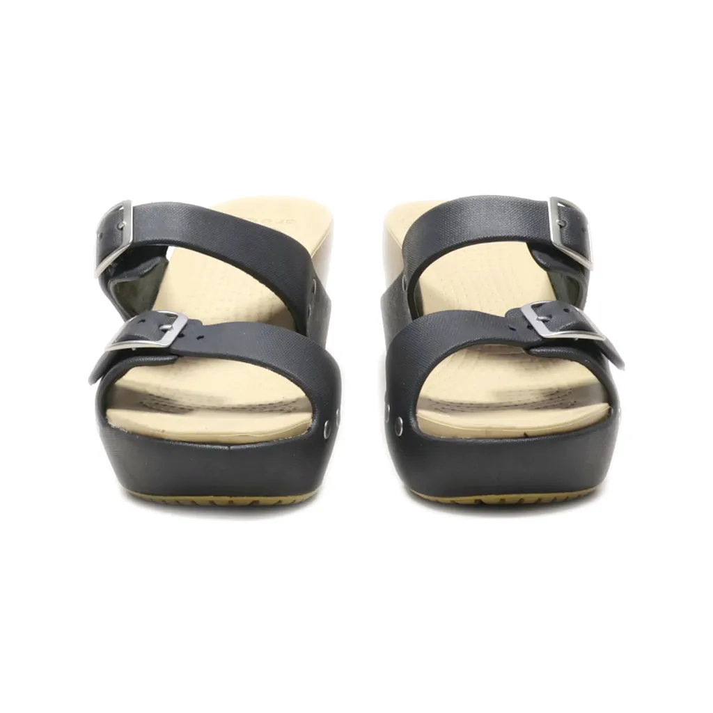 Crocs Wedge Shoes Rubber Black Colour For Women