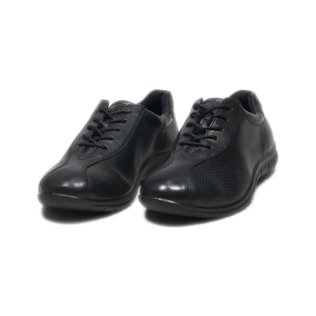 Ecco Babett Tie Walking Low-Top Sneakers Leather Black Colour For Women