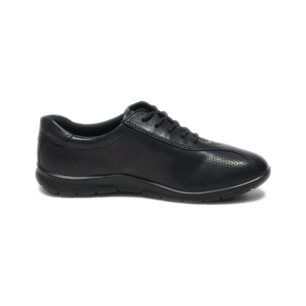Ecco Babett Tie Walking Low-Top Sneakers Leather Black Colour For Women
