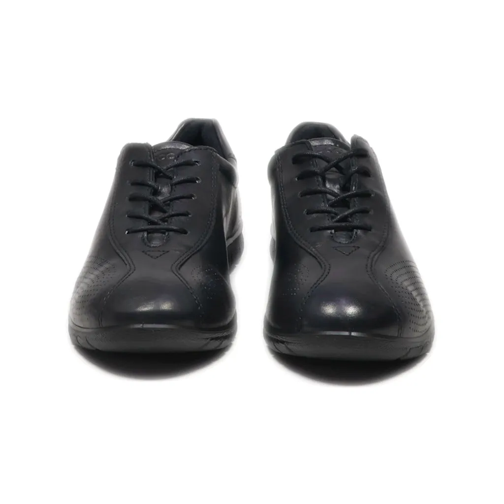 Ecco Babett Tie Walking Low-Top Sneakers Leather Black Colour For Women