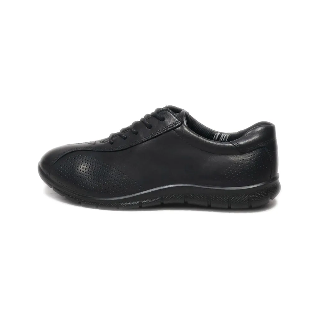 Ecco Babett Tie Walking Low-Top Sneakers Leather Black Colour For Women