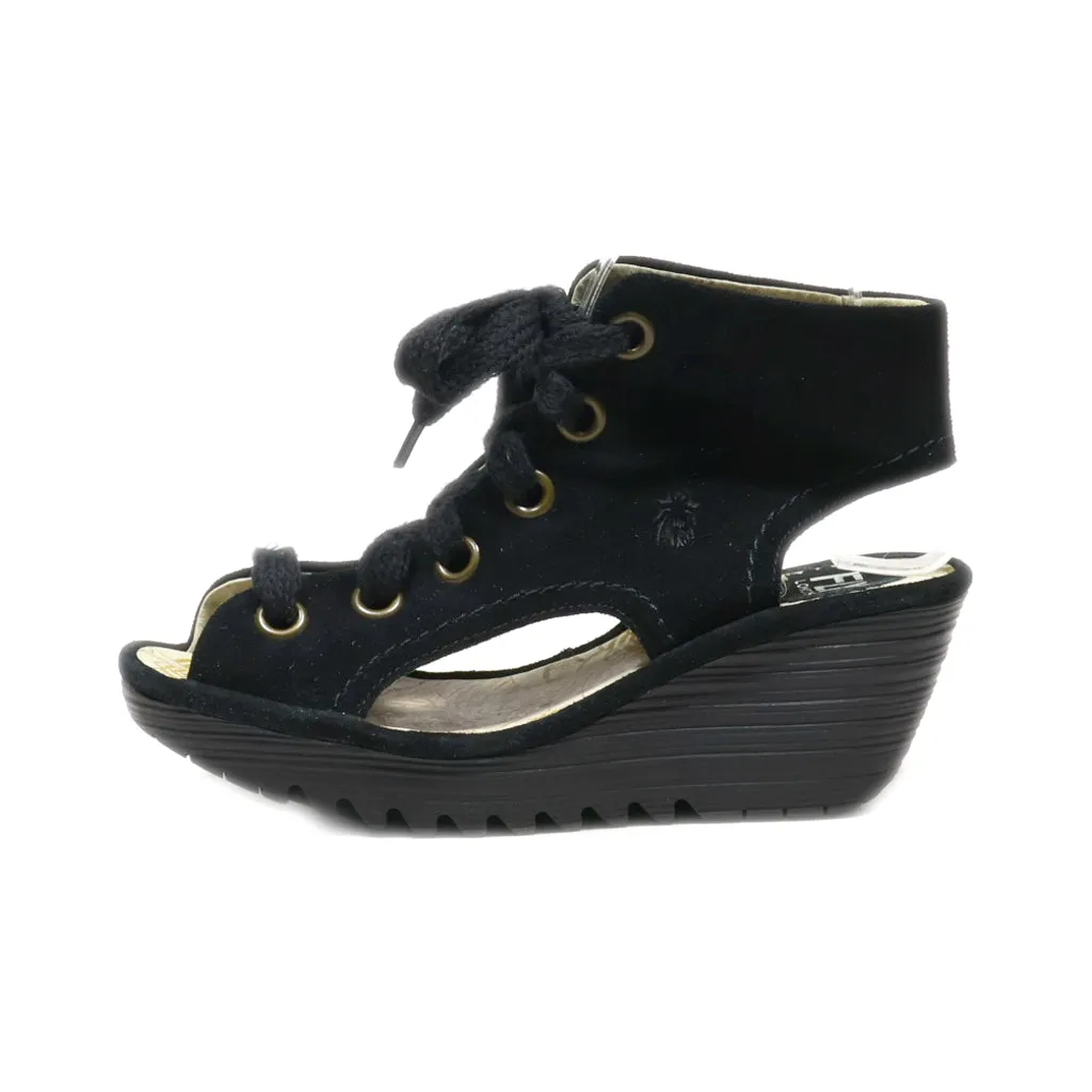 Fly London Wedge Shoes Suede Black Colour For Women