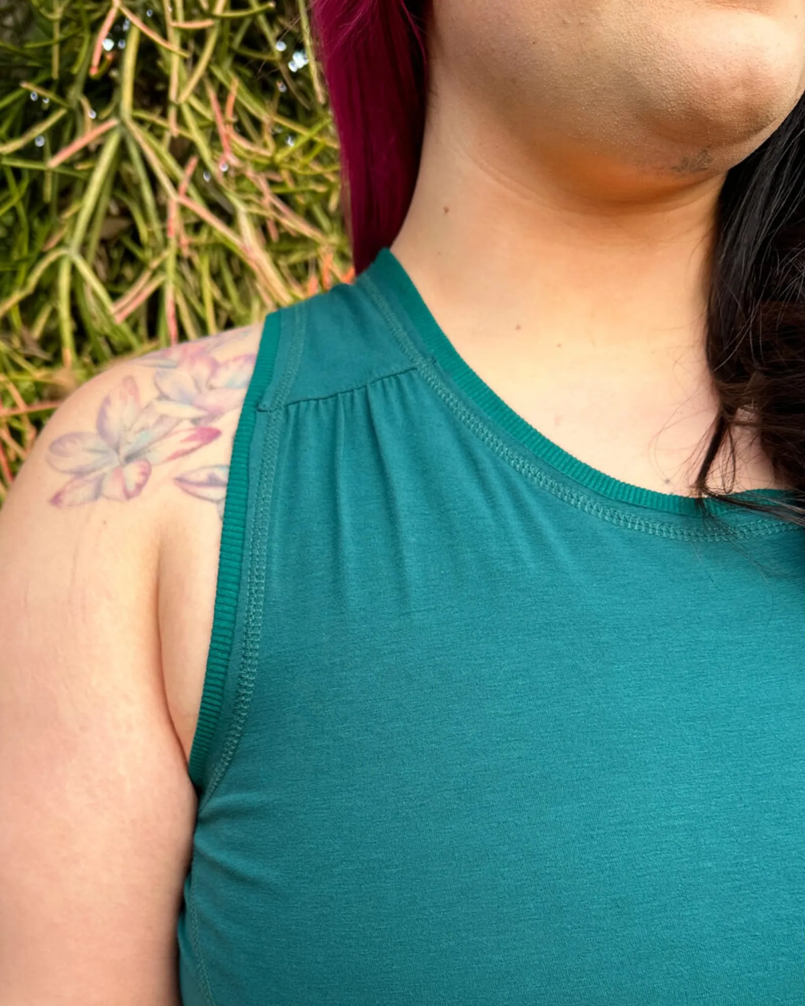 Hi-Lo Jersey Tank Dress | Forest Green