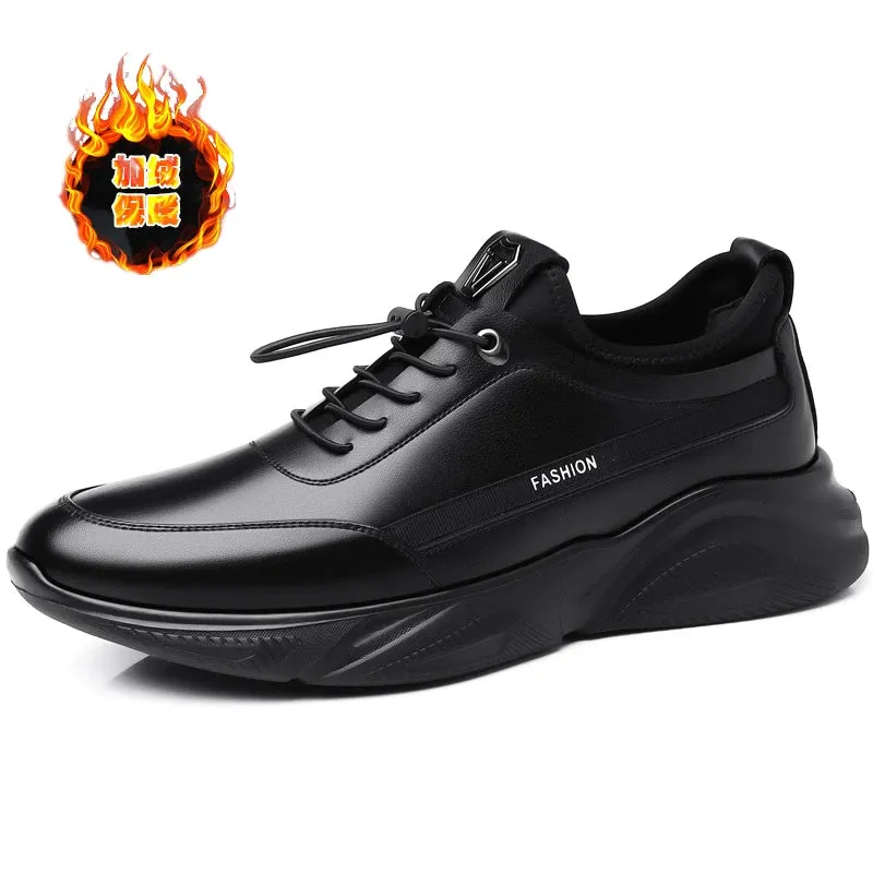 Hnzxzm Genuine Leather Men Shoes Outdoor Fashion Brand Quality Casual Shoes for Men Breathable Walk Shoes Men Fashion Sneakers