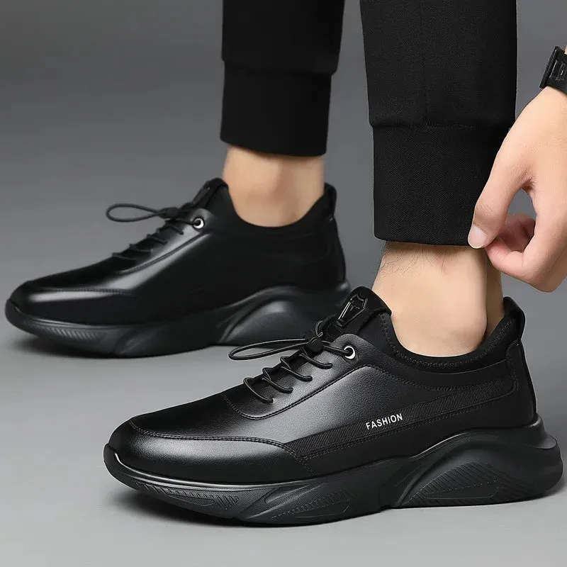 Hnzxzm Genuine Leather Men Shoes Outdoor Fashion Brand Quality Casual Shoes for Men Breathable Walk Shoes Men Fashion Sneakers