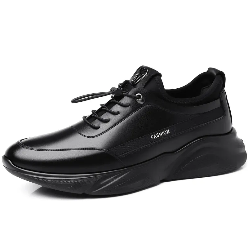 Hnzxzm Genuine Leather Men Shoes Outdoor Fashion Brand Quality Casual Shoes for Men Breathable Walk Shoes Men Fashion Sneakers