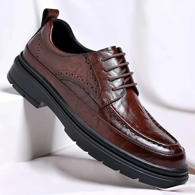 Hnzxzm Men Casual Shoes lace up Male Dress Shoes Fashional Men Business Breathable Round Toe Men Casual Shoes outdoor Leather Shoes men
