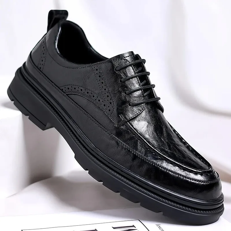 Hnzxzm Men Casual Shoes lace up Male Dress Shoes Fashional Men Business Breathable Round Toe Men Casual Shoes outdoor Leather Shoes men