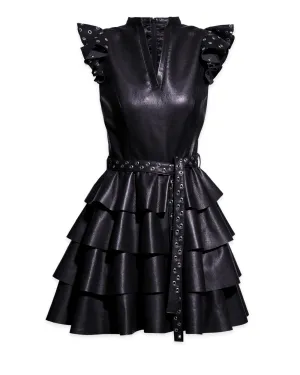Jude Recycled Leather Dress | Black