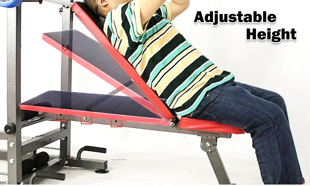 Push Pull Chin Up Bar Power Tower Station Press Gym Equipment Fitness Weight Bench Set