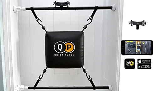 Quiet Punch Doorway Punching Bag, 28"-36" Size, Portable Boxing, Apartment Friendly Workouts (No Punch Tracker)