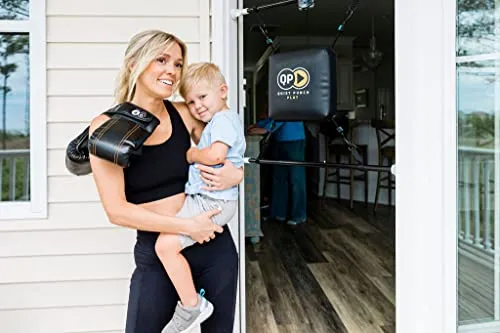 Quiet Punch Doorway Punching Bag, 28"-36" Size, Portable Boxing, Apartment Friendly Workouts (No Punch Tracker)