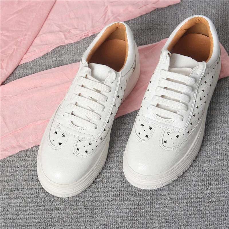 Soft Leather Women Platform Sneakers