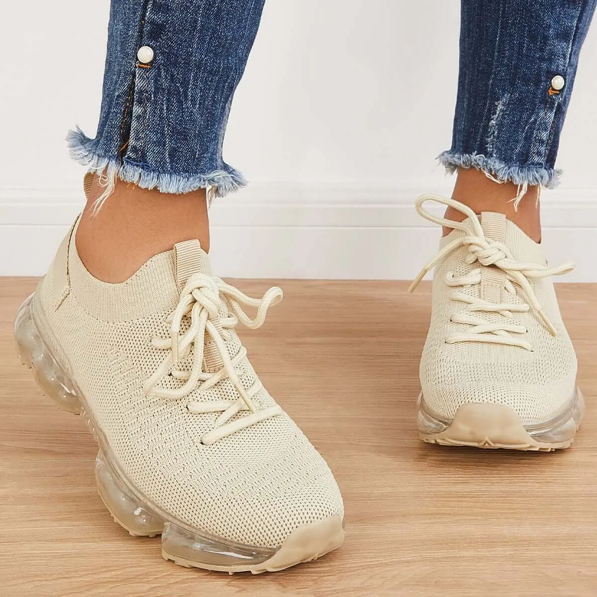 Sohiwoo  Women Slip on Sneakers Breathable Sneakers Air Cushion Athletic Shoes