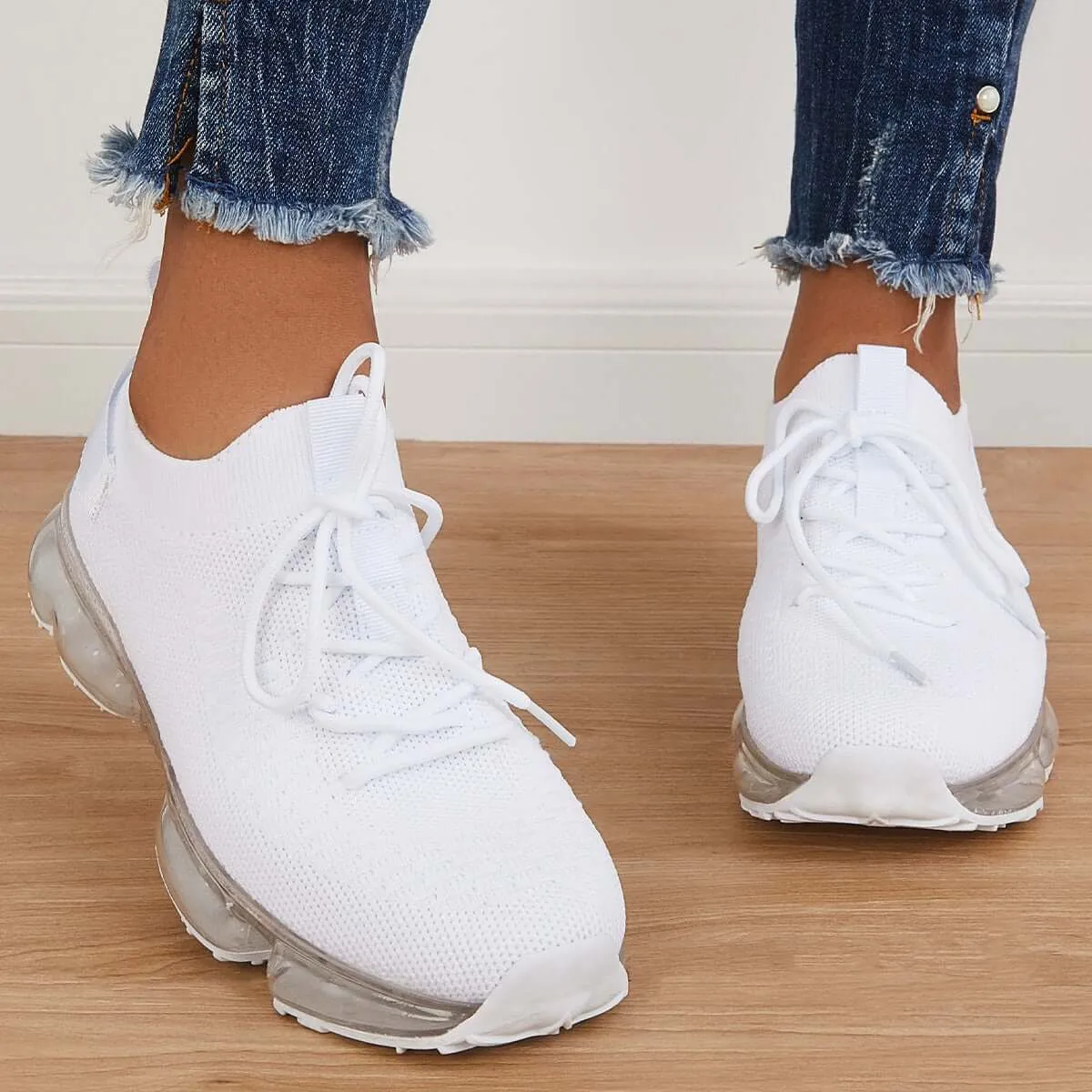 Sohiwoo  Women Slip on Sneakers Breathable Sneakers Air Cushion Athletic Shoes