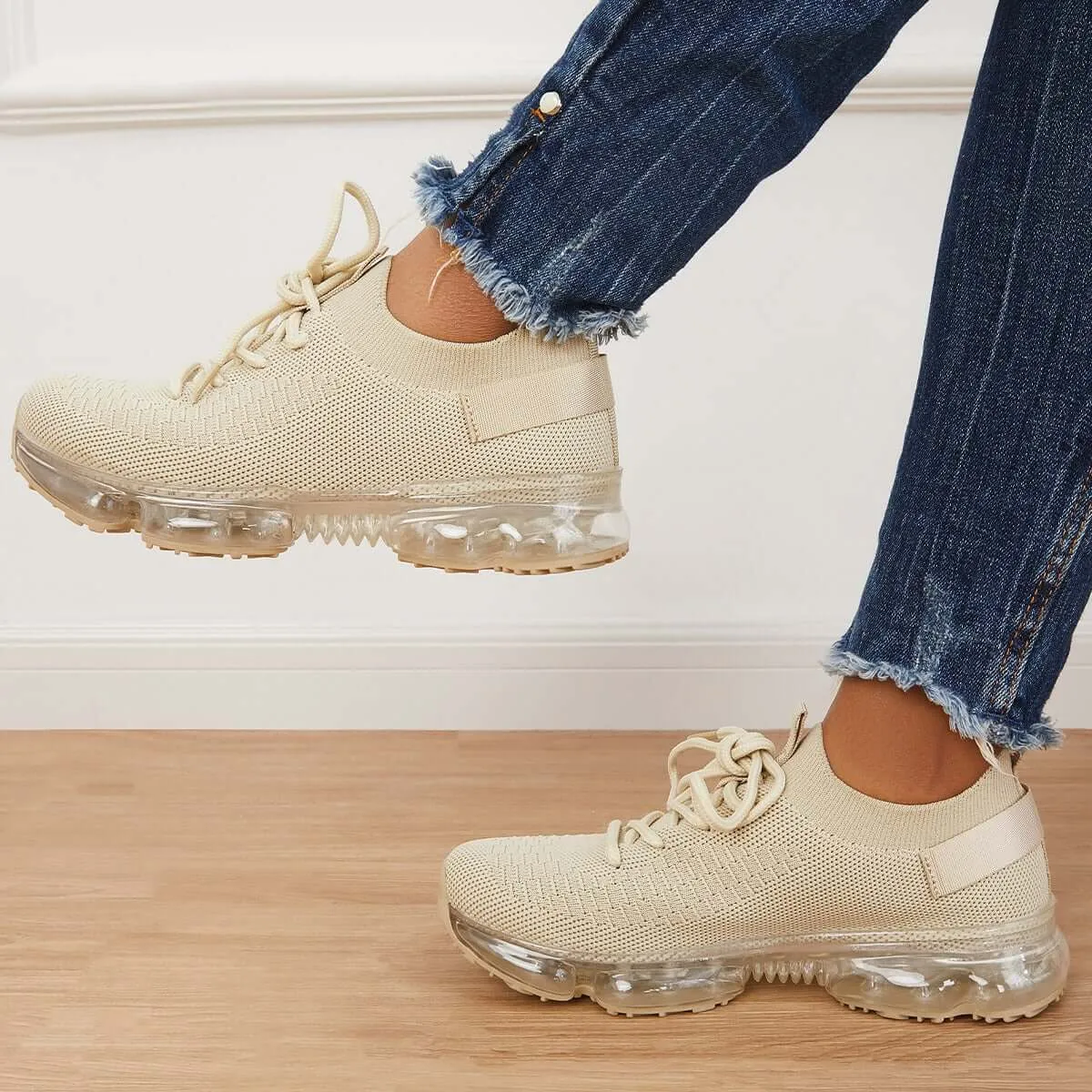 Sohiwoo  Women Slip on Sneakers Breathable Sneakers Air Cushion Athletic Shoes