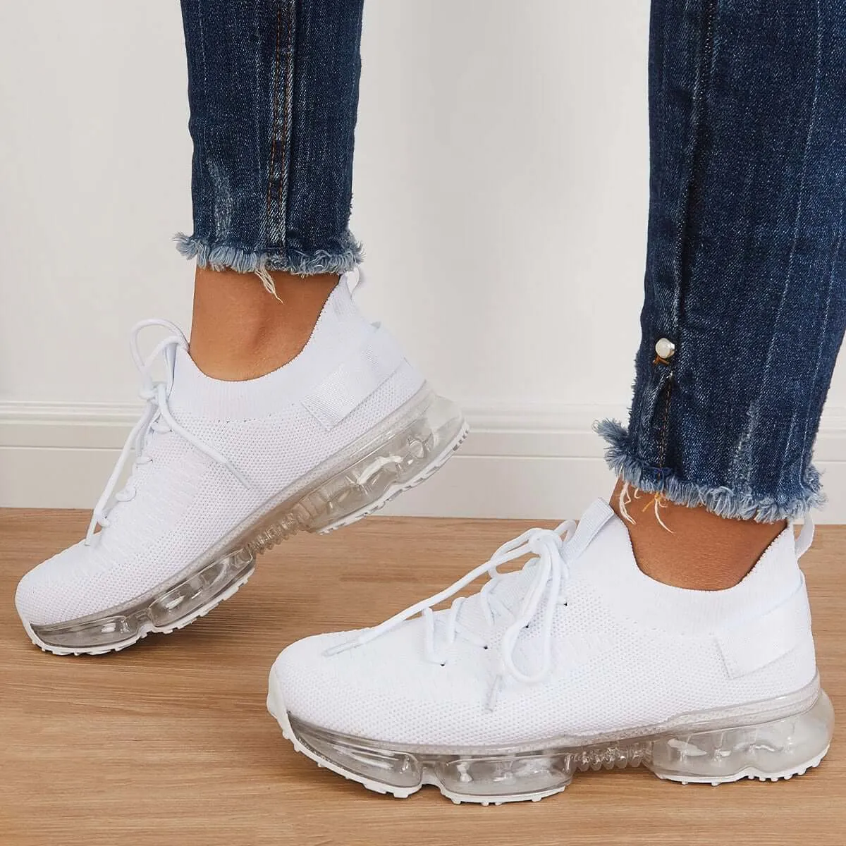 Sohiwoo  Women Slip on Sneakers Breathable Sneakers Air Cushion Athletic Shoes