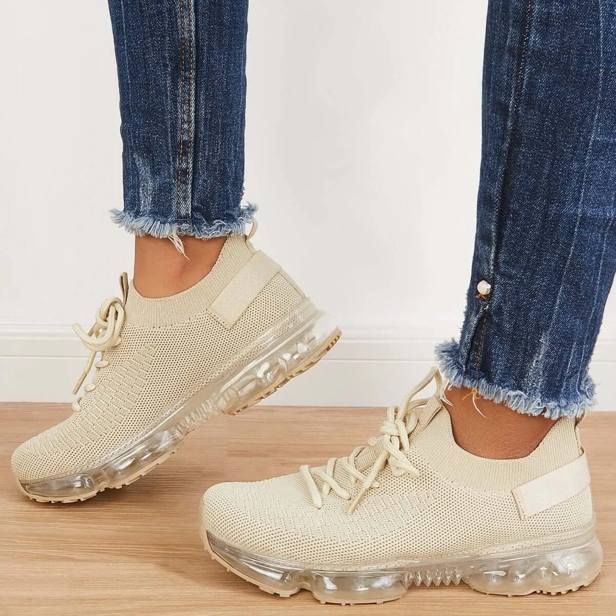 Sohiwoo  Women Slip on Sneakers Breathable Sneakers Air Cushion Athletic Shoes
