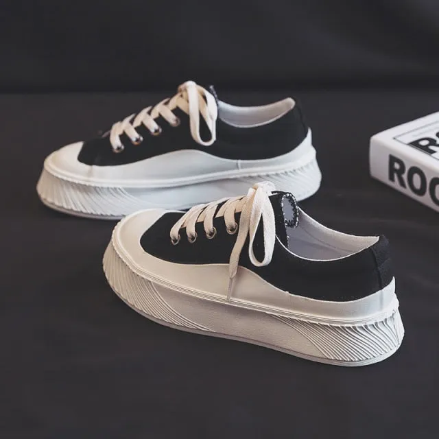 xiangtuibao   Fashion Canvas Casual Sport Shoes Woman New Sport Women Casual Shoes Black Leopard Canvas Women Platform Casual Shoes Sneakers